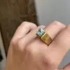 2.5ct Simple Classic Emerald Cut Aquamarine Engagement Ring
