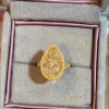 8ct Halo Pear Cut Yellow Sapphire Engagement Ring