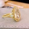 8ct Halo Pear Cut Yellow Sapphire Engagement Ring