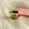 5.5ct Emerald Cut Emerald Asymmetric Engagement Ring
