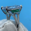 14ct Emerald Cut  White Sapphire Art-deco Engagement Ring