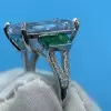 14ct Emerald Cut  White Sapphire Art-deco Engagement Ring