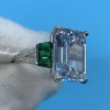 14ct Emerald Cut  White Sapphire Art-deco Engagement Ring