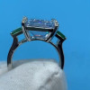 14ct Emerald Cut  White Sapphire Art-deco Engagement Ring