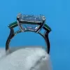 14ct Emerald Cut  White Sapphire Art-deco Engagement Ring