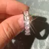 4ctw Round Cut Channel Set White Sapphire Eternity Ring