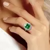 5.6ct Asscher Cut Emerald Vintage Engagement Ring
