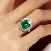 5.6ct Asscher Cut Emerald Vintage Engagement Ring