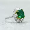 5.6ct Asscher Cut Emerald Vintage Engagement Ring