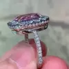 5.5ct Halo Cushion Cut Lavender Purple Sapphire Engagement Ring