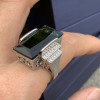32ct Radiant Cut Green Tourmaline Vintage Cocktail Ring