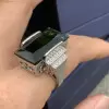 32ct Radiant Cut Green Tourmaline Vintage Cocktail Ring