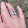 Art Deco 3.8ct Emerald Cut Aquamarine Engagement Ring