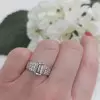 2ct Emerald Cut White Sapphire Paved Engagement Ring
