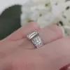 2ct Emerald Cut White Sapphire Paved Engagement Ring