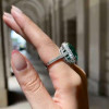 15ct Halo Cushion Cut Emerald Engagement Ring
