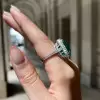 15ct Halo Cushion Cut Emerald Engagement Ring