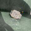 9ct Octagon-shaped White Sapphire Three Stone Engagement Ring