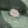 9ct Octagon-shaped White Sapphire Three Stone Engagement Ring