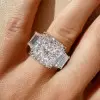 9ct Octagon-shaped White Sapphire Three Stone Engagement Ring
