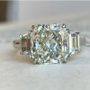 9ct Octagon-shaped White Sapphire Three Stone Engagement Ring