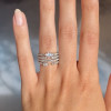 Stackable Look Marquise Cut White Sapphire Wedding Band