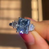 6.7ct Radiant Cut Light Blue Sapphire Engagement Ring