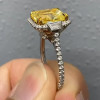 4ct Halo Princess Cut Yellow Sapphire Engagement Ring