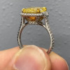 4ct Halo Princess Cut Yellow Sapphire Engagement Ring