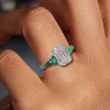 4ct Emerald Cut White Sapphire Vintage Engagement Ring