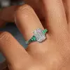 4ct Emerald Cut White Sapphire Vintage Engagement Ring