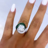 Vintage 3.8ct Halo Round Cut White Sapphire Engagement Ring