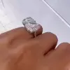 7.6ctw Halo Trillion Cut White Sapphire Two Stone Engagement Ring