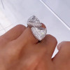 7.6ctw Halo Trillion Cut White Sapphire Two Stone Engagement Ring