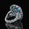 10ct Pear Cut Aquamarine Vintage Halo Cocktail Ring