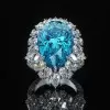 10ct Pear Cut Aquamarine Vintage Halo Cocktail Ring