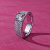 9.5ct Princess Cut Blue Sapphire Paved Engagement Ring