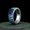 9.5ct Princess Cut Blue Sapphire Paved Engagement Ring