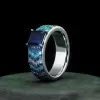 9.5ct Princess Cut Blue Sapphire Paved Engagement Ring