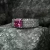 9.5ct Princess Cut Blue Sapphire Paved Engagement Ring