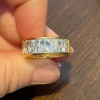 6.2ctw Radiant Cut White Sapphire Bold Wedding Band
