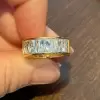 6.2ctw Radiant Cut White Sapphire Bold Wedding Band