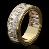 6.2ctw Radiant Cut White Sapphire Bold Wedding Band