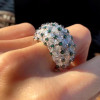 6ctw Marquise Cut Cluster Flower Ring With Emerald