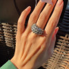 6ctw Marquise Cut Cluster Flower Ring With Emerald