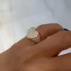 Rose Gold Tone Paved White Sapphire Heart Ring