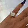 Rose Gold Tone Paved White Sapphire Heart Ring