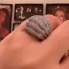 6.3ctw White Sapphire Bold Paved Cocktail Ring