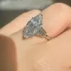 3.8ct Marquise Cut White Sapphire Engagement Ring
