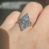 3.8ct Marquise Cut White Sapphire Engagement Ring